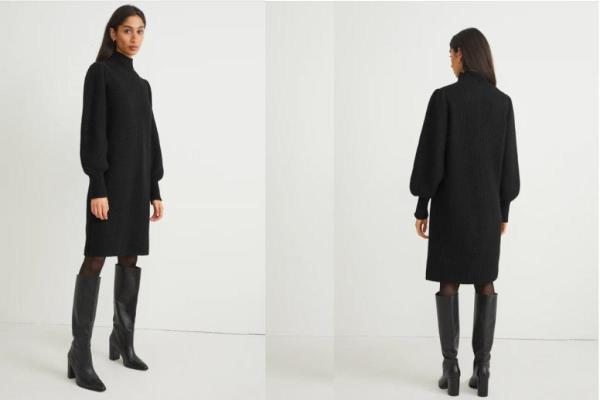 Black knitted dress