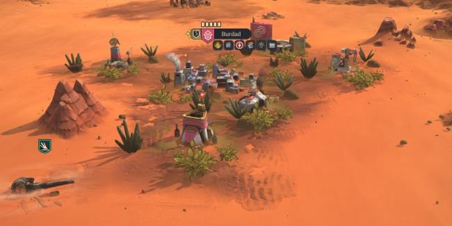 A House Ecaz Garden Resort in Dune Spice Wars, with a Spacing Guild Branch and a crashed ornithopter